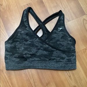 Gymshark Black Camo Bra Size L
